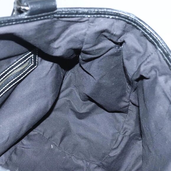 BURBERRY Nova Check Blue Label Hand Bag Wool Black - Picture 12 of 15